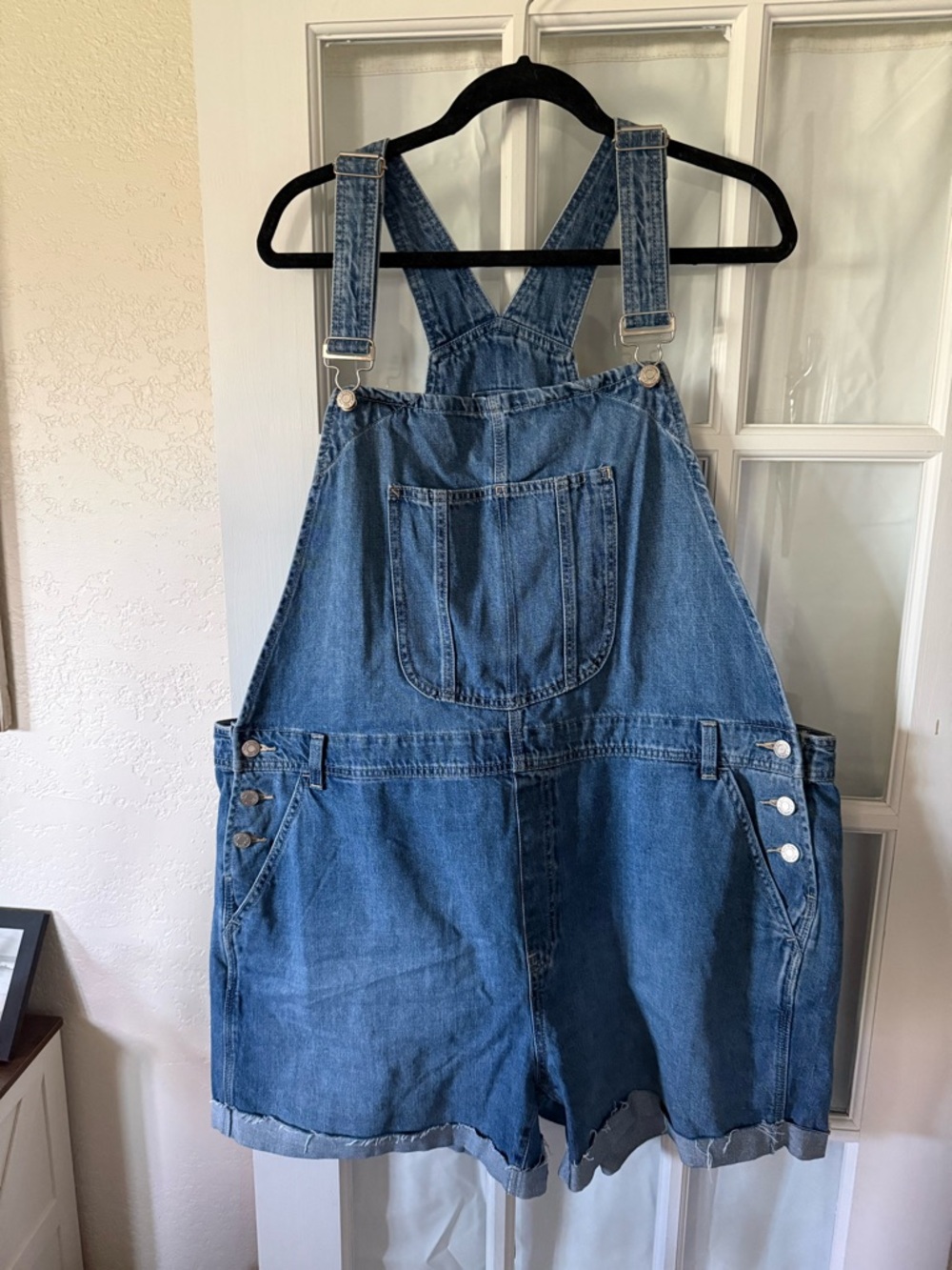 GAP Denim Overall Shorts in Classic Blue